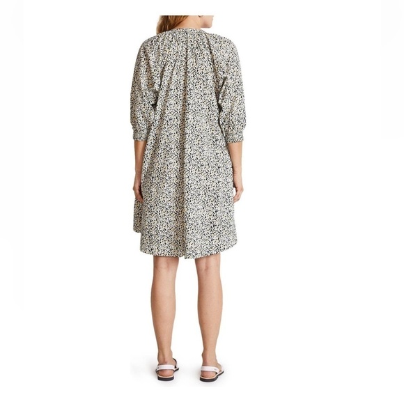 Apiece Apart Black beige Cobano floral organic cotton mini dress S NWT - Picture 3 of 9